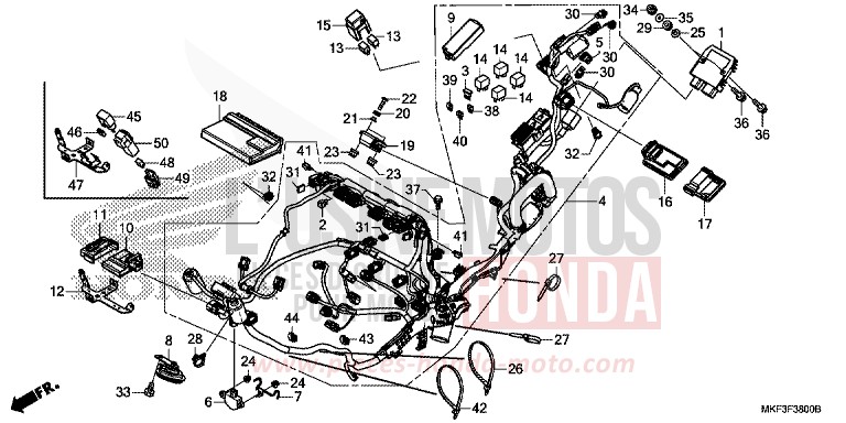 FAISCEAU DES FILS de CBR1000RR SP SP1 SP2 GRAND PRIX RED (R380X) 2018